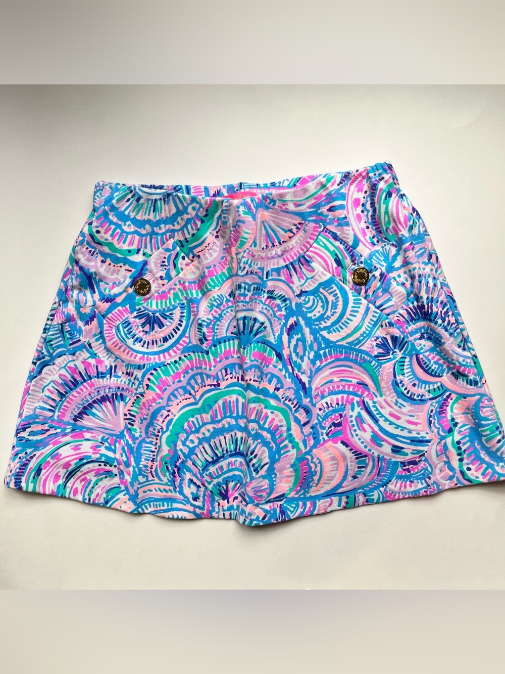 Lilly Pulitzer, Madison Skort, with Blue, Pink, Purple, Teal and White pattern